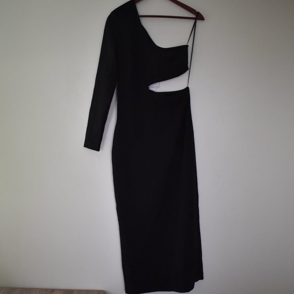 zara one shoulder long sleeve dress Zara | Dresses | Zara Black One Shoulder Mini Dress With Metallic Fringe New With Tags